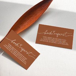 SIENNA Baby shower Book Request Insert Terracotta Informatiekaartje