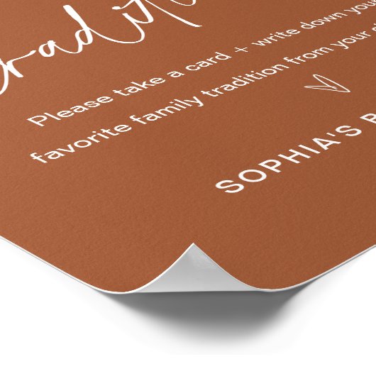 SIENNA - Baby shower Traditionele familie Poster (Hoek)