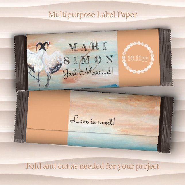 Sienna Beige Aziatische Bruiloft Snoep Bar Wrapper (sienna beige clay terracotta wedding personalized chocolate candy bars wrappers labels couples names)