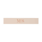 Sienna Beige Monogram bruid bruidegom Initialen br Uitnodigingen Wikkel (Vlak)