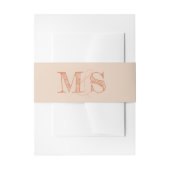 Sienna Beige Monogram bruid bruidegom Initialen br Uitnodigingen Wikkel (Voorkant Voorbeeld)