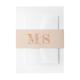 Sienna Beige Monogram bruid bruidegom Initialen br Uitnodigingen Wikkel