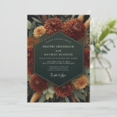 Sienna Bloom Herfst Romantische Bruiloft Kaart (Staand voorkant)