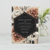 Sienna Bloom Moody Bruiloft Kaart (Staand voorkant)