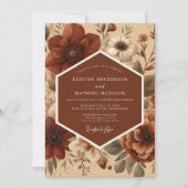 Sienna Bloom Romantic Wedding Kaart (Voorkant)