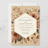 Sienna Bloom Rustic Wedding Kaart (Voorkant)