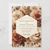 Sienna Bloom Wedding Kaart (Voorkant)