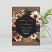 Sienna Bloom Weelderig Huwelijk Kaart (Staand voorkant)