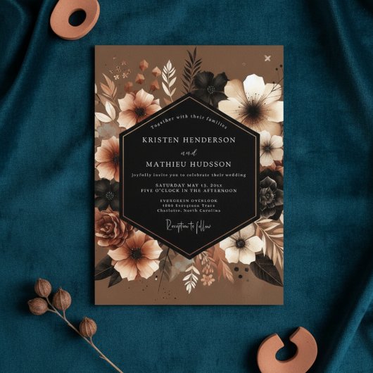 Sienna Bloom Weelderig Huwelijk Kaart