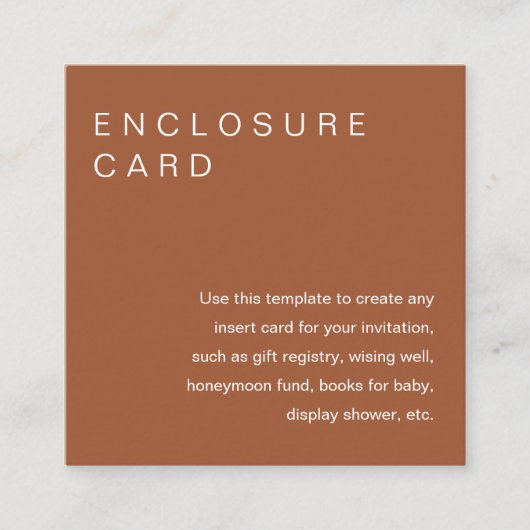 SIENNA Bohemian Enclosure Kaart Invitation Insert (Voorkant)