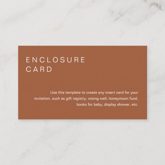 SIENNA Bohemian Enclosure Kaart Invitation Insert (Voorkant)