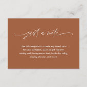 SIENNA Bohemian Just a Note 3.5" x 5" Informatiekaartje (Voorkant)