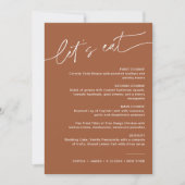 SIENNA Bohemian Weddenschap-menu 5x7 Kaart (Voorkant)