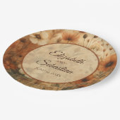 Sienna Boho Watercolor Floral Elegant Wedding Papieren Bordje (Gekanteld)