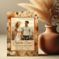 Sienna Boho Watercolor Wilde Bloemen Foto Bruiloft