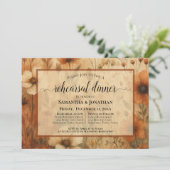 Sienna Boho Wildflowers Wedding Rehearsal Dinner Kaart (Staand voorkant)