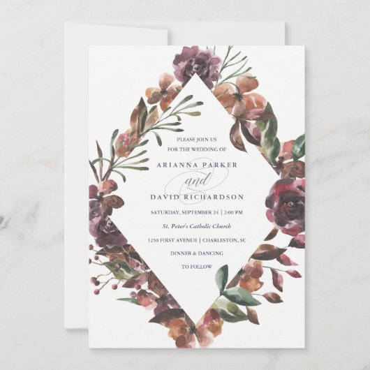 Sienna Botanical | Bruiloft Kaart (Voorkant)