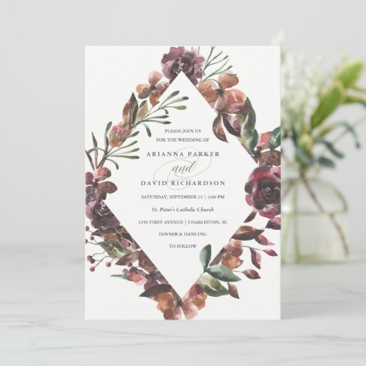 Sienna Botanical | Bruiloft Kaart (Staand voorkant)