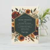 Sienna Botanical Whimsy Wedding Kaart (Staand voorkant)