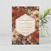 Sienna Botanische Herfst Bruiloft Kaart (Staand voorkant)