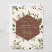 Sienna Botanische Romantische Bruiloft Kaart (Voorkant)