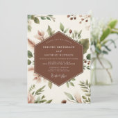 Sienna Botanische Romantische Bruiloft Kaart (Staand voorkant)