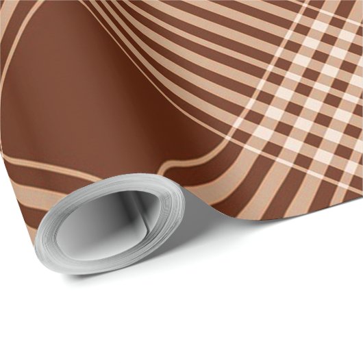 Sienna Brown and White Pset Cadeaupapier (Rol Hoek)