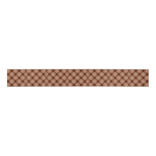 Sienna Brown and White Pset Grosgrain Lint (Voorkant)