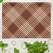 Sienna Brown and White Pset Theedoek (Gevouwen)