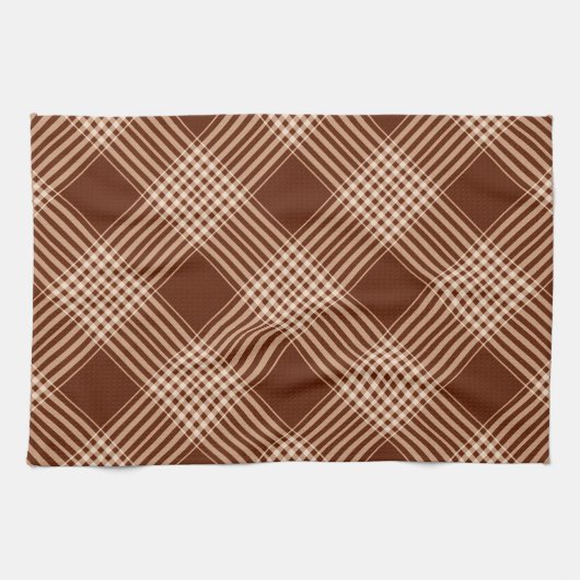 Sienna Brown and White Pset Theedoek (Horizontaal)