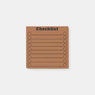 Sienna Brown Checklist Post-it® notes 3" x 3"
