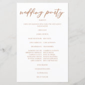 Sienna Brown Script Custom Fall bruiloft programma (Achterkant)