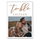 Sienna Brown Script Koppel Foto Zomer Bruiloft Kaart (Achterkant)