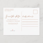 Sienna Brown Script minimalist Sla de datum op Aankondigingskaart (Achterkant)