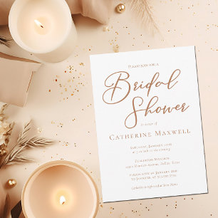 Sienna Brown Script minimalistisch Vrijgezellenfee Kaart