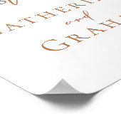 Sienna Brown Typografie Bruiloft Gastenboek Poster (Hoek)