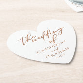Sienna Brown Typografie Minimalistische bruiloft h Kartonnen Onderzetters (Gekanteld)