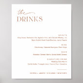 SIENNA Bruiloft Bar Drink Menu Sign Poster (Voorkant)