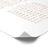 Sienna Bruin Script Bruiloft 12 Tafel Zitting Graf Poster (Hoek)
