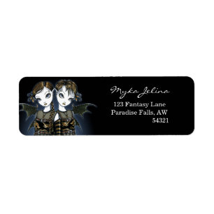 "Sienna & Celeste" Dragon Twin Fairies Art Labels