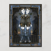 Sienna & Celeste Gothic Dragon Twins Fae Briefkaar Briefkaart (Voorkant)