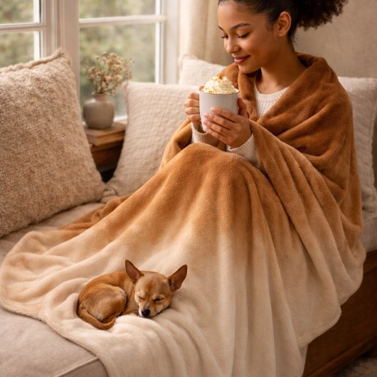 Sienna Cocoa Fade Fleece Blanket Deken