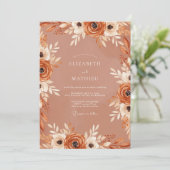 Sienna Dromerige Herfst Huwelijk Kaart (Staand voorkant)