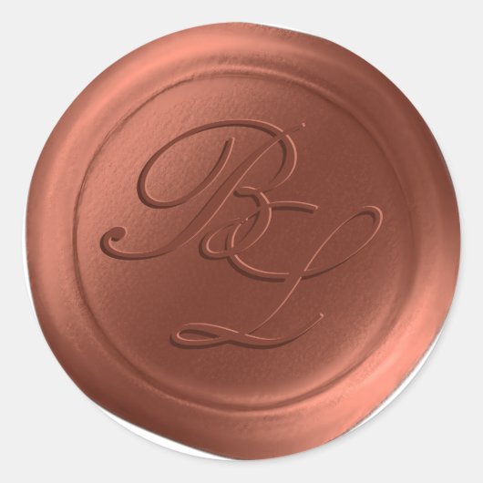 Sienna Dubbel Monogram Faux Wax Seal Stickers (Voorkant)