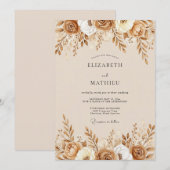 Sienna Earthy Botanical Wedding Kaart (Voorkant / Achterkant)
