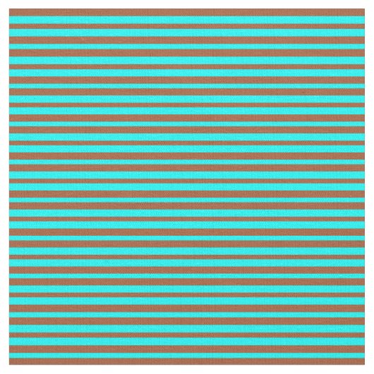 Sienna en Aqua Colored Stripes Pattern Stof (Close Up)