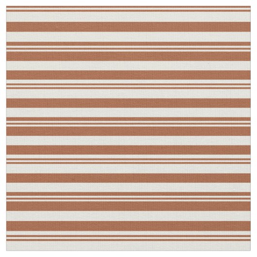 Sienna en Beige Colored Lined Pattern Stof (Close Up)