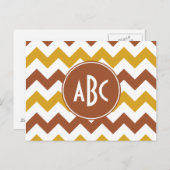 Sienna en Goldenrod Zigzag Monogram Briefkaart (Voorkant / Achterkant)