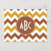 Sienna en Goldenrod Zigzag Monogram Briefkaart (Voorkant)