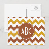 Sienna en Guldenroede Zigzag Monogram Briefkaart (Voorkant / Achterkant)